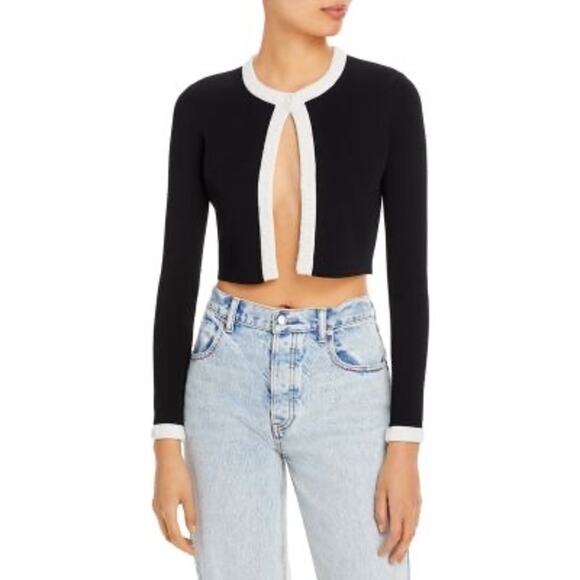 Alexander Wang Cropped Logo Cardigan - Picture 1 of 6
